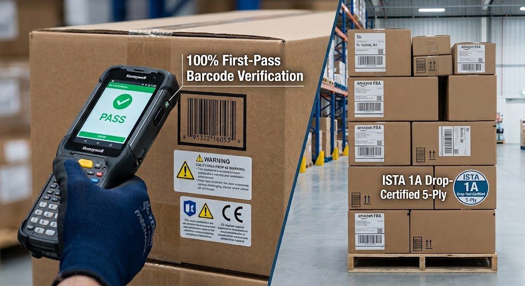 Barcode verification and ISTA 1A certified cartons